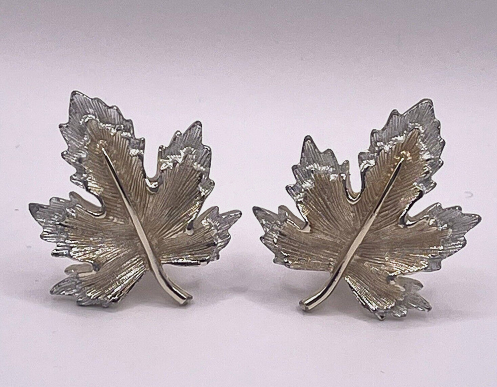 Vintage Sarah Covington Clip on Earrings Gold Silver Two Tone Clip-on Metallic